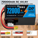 (CN)DXF 12S Lipo Battery 44.4V 5C 72000mAh Soft Case Battery  for Drone UAV FPV Car Truck Tank RC Buggy Truggy Racing Hobby