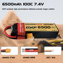 DXF Lipo Battery 2S 7.4V 6500mAh 100C Graphene Softcase with EC5 / T / TRX / XT60 / XT90 / XT150 / Q8s Plug for RC 1/8 1/10 Buggy Truck Car Off-Road Drone