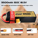 DXF LiPo Battery 5S 18.5V 9500mAh 150C Graphene Softcase with EC5 / T / TRX / XT60 / XT90 / XT150 / Q8s Plug for RC 1/8 1/10 Buggy Truck Car Off-Road Drone