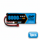 DXF 2S 7.4V 8000mAh 140C Graphene LiPo Hardcase Battery with 10AWG Deans T-Plug for 1/8 1/10 RC Car Truck Boat Drone (1-6 Pack Available)