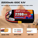 DXF 2200mAh 3S 100C 11.1V Lipo Battery Pack for FPV LiPo Battery