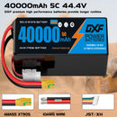 (CN)DXF 12S Lipo Battery 44.4V 5C 40000mAh Soft Case Battery  for Drone UAV FPV Car Truck Tank RC Buggy Truggy Racing Hobby Semi solidstate battery