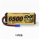 DXF 4S 14.8V 6500mAh 100C Graphene LiPo Battery Hardcase - Gold Series with EC5 Plug for 1/8 1/10 RC Cars, Trucks & Drones (1-6 Pack Available)