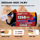 DXF 1350mAh 4S 100C 14.8V Lipo Battery Pack for FPV LiPo Battery