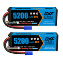 DXF 4S 14.8V 5200mAh 80C BLUE Series Graphene LiPo Hardcase Battery with 10AWG EC5 Plug for 1/8 1/10 RC Car Truck Boat Drone (1-6 Pack Available)