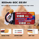 DXF 1100mAh 6S 60C 22.8V Lipo Battery Pack for FPV LiPo Battery