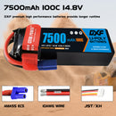 (CA)DXF Lipo Battery 4S 14.8V 7500mAh 100C/200C SoftCase Lipo Battery for RC HPI HSP 1/8 1/10 Buggy RC Car Truck