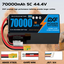 (CN)DXF 12S Lipo Battery 44.4V 10C 70000mAh Soft Case Battery  for Drone UAV FPV Car Truck Tank RC Semi solidstate Battery Racing Hobby