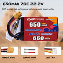 DXF 650mAh 6S 70C 22.2V Lipo Battery Pack for FPV LiPo Battery