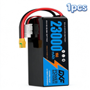 DXF 6S 23.1V 23000mAh 15C Soft Case LiPo Battery with 8AWG Wire for Toy Cars, Boats, UAVs & Drones (1-6 Pack)