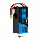 DXF SEMI-SOLID 12S 44.4V 15000mAh 10C Soft Case LiPo Battery with 8AWG Wire for UAVs & Drones (1-6 Pack)