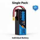 DXF 6S 22.2V 8000mAh 100C Soft Case LiPo Battery with 10AWG Wire for Toy Cars, Boats, UAVs & Drones (1-6 Pack)