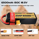 DXF Lipo Battery 5S 18.5V 6500mAh 150C Graphene Softcase with EC5 / T / TRX / XT60 / XT90 / XT150 / Q8s Plug for RC 1/8 1/10 Buggy Truck Car Off-Road Drone