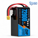 DXF SEMI-SOLID 18S 66.6V 72000mAh 5C Soft Case LiPo Battery with 8AWG Wire for Toy Cars, Boats, UAVs & Drones (1-6 Pack)