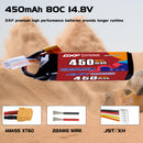 DXF LiPo Battery 4S 14.8V 450mAh 80C with PH2.0 / JST / XT30 / SM / XT60 / EC5 / XT90 for FPV Drone Whoop Micro Racing