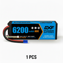 DXF 4S 14.8V 6200mAh 80C Hardcase LiPo Battery with 10AWG EC5 for 1/8 1/10 RC Cars, Trucks, Buggies (1-6 Pack Available)
