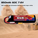 DXF 850mAh 2S 60C 7.6V Lipo Battery Pack for FPV LiPo Battery
