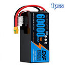 DXF 6S 22.2V 60000mAh 10C Soft Case LiPo Battery with 8AWG Wire for Toy Cars, Boats, UAVs & Drones (1-6 Pack)