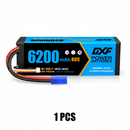DXF 3S 11.1V 6200mAh 80C Hardcase LiPo Battery with 10AWG EC5 for 1/8 1/10 RC Cars, Trucks, Buggies (1-6 Pack Available)