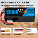 DXF LiPo Battery 6S 22.2V 12000mAh 100C Graphene Softcase Blue with EC5 / T / TRX / XT60 / XT90 / XT150 / Q8s Plug for RC 1/8 1/10 Buggy Truck Car Off-Road Drone