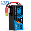 DXF SEMI-SOLID 12S 44.4V 35000mAh 5C Soft Case LiPo Battery with 8AWG Wire for Toy Cars, Boats, UAVs & Drones (1-6 Pack)