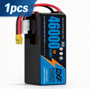 DXF SEMI-SOLID 12S 44.4V 46000mAh 5C Soft Case LiPo Battery with 8AWG Wire for Toy Cars, Boats, UAVs & Drones (1-6 Pack)