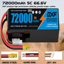 (CN)DXF 18S Lipo Battery 66.6V 5C 72000mAh Soft Case Battery  for Drone UAV FPV Car Truck Tank RC Semi solidstate Battery Racing Hobby