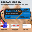 (CA)DXF Lipo Battery 3S 11.1V 8400mAh 120C/240C HardCase EC5 Plug Lipo Battery for RC HPI HSP 1/8 1/10 Buggy RC Car Truck