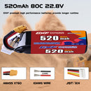 DXF 520mAh 6S 80C 22.8V Lipo Battery Pack for FPV LiPo Battery