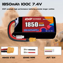 DXF 1850mAh 2S 100C 7.4V Lipo Battery Pack for FPV LiPo Battery