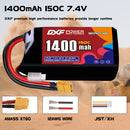 DXF 1400mAh 2S 150C 7.4V Lipo Battery Pack for FPV LiPo Battery