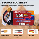 DXF 550mAh 6S 80C 22.2V Lipo Battery Pack for FPV LiPo Battery