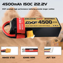 DXF Lipo Battery 6S 22.2V 4500mAh 150C GoldSeries Graphene Softcase with EC5 / T / TRX / XT60 / XT90 / XT150 / Q8s Plug for RC 1/8 1/10 Buggy Truck Car Off-Road Drone