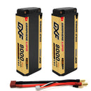 DXF 2S 7.4V 8000mAh 130C Golden NGP Graphene LiPo Hardcase Battery with 12AWG 5mm Bullet to Deans Plug for 1/8 1/10 RC Car Truck Boat Drone (1-6 Pack Available)