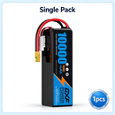 DXF 6S 22.8V 10000mAh 100C Soft Case LiHV Battery with 8AWG Wire for Toy Cars, Boats, UAVs & Drones (1-6 Pack)