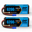 DXF 3S 11.1V 6200mAh 80C Hardcase LiPo Battery with 10AWG EC5 for 1/8 1/10 RC Cars, Trucks, Buggies (1-6 Pack Available)