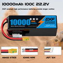 DXF LiPo Battery 6S 22.2V 10000mAh 100C Graphene Softcase with EC5 / T / TRX / XT60 / XT90 / XT150 / Q8s Plug for RC 1/8 1/10 Buggy Truck Car Off-Road Drone