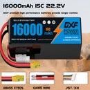 (CN)DXF 6S Lipo Battery 22.2V 15C 16000mAh Soft Case Battery  for Drone UAV FPV Car Truck Tank RC Buggy Truggy Racing Hobby