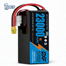 DXF SEMI-SOLID 12S 44.4V 23000mAh 10C Soft Case LiPo Battery with 8AWG Wire for Toy Cars, Boats, UAVs & Drones (1-6 Pack)