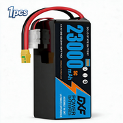 DXF SEMI-SOLID 12S 44.4V 23000mAh 5C Soft Case LiPo Battery with 8AWG Wire for UAVs & Drones (1-6 Pack)