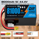 (CN)DXF 12S Lipo Battery 44.4V 5C 81000mAh Soft Case Battery  for Drone UAV FPV Car Truck Tank RC Buggy Truggy Racing Hobby