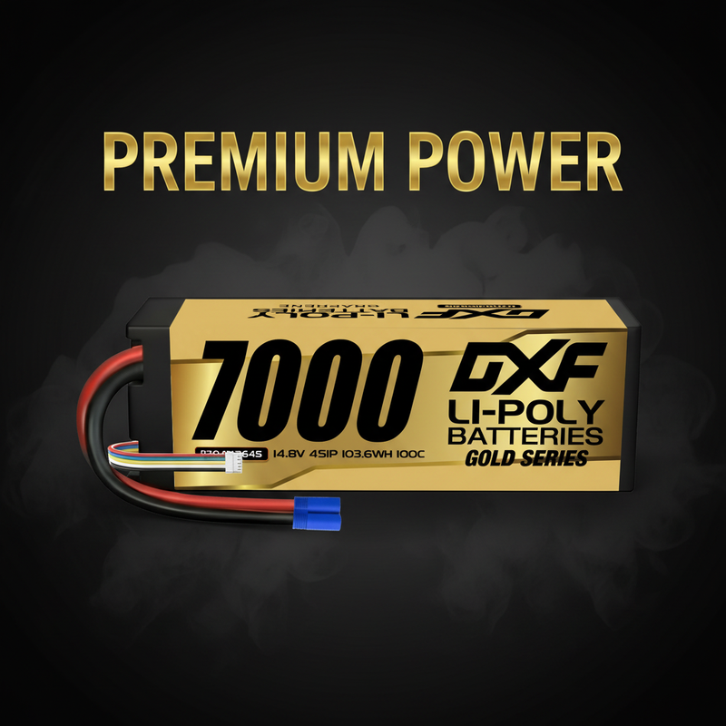DXF Lipo Battery EC5 PLUG 4S 14.8V 7000mAh 100C/200C HardCase Lipo Battery for RC HPI HSP 1/8 1/10 Buggy RC Car Truck