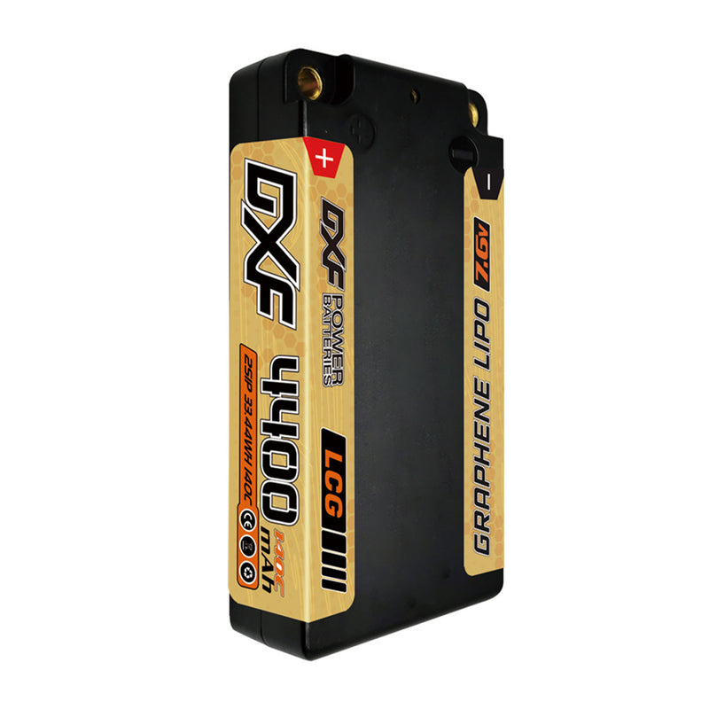 (JP)DXF 2S ショーティー リポバッテリー 7.6V 140C 4400mAh 5mm Tプラグ ハードケース 1/10 バギー トラギー オフロード ボート 車 トラック レーシング ヘリコプター用
