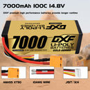 DXF LiPo Battery 4S 14.8V 7000mAh 100C Graphene Softcase with EC5 / T / TRX / XT60 / XT90 / XT150 / Q8s Plug for RC 1/8 1/10 Buggy Truck Car Off-Road Drone