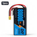 DXF SEMI-SOLID 14S 53.9V 80000mAh 15C Soft Case LiPo Battery with 8AWG Wire for Toy Cars, Boats, UAVs & Drones (1-6 Pack)