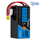 DXF 6S 22.2V 66000mAh 10C Soft Case LiPo Battery with 8AWG Wire for Toy Cars, Boats, UAVs & Drones (1-6 Pack)