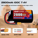 DXF 2800mAh 2S 100C 7.4V Lipo Battery Pack for FPV LiPo Battery