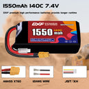 DXF 1550mAh 2S 140C 7.4V Lipo Battery Pack for FPV LiPo Battery