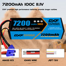 (CA)DXF Lipo Battery 3S 11.1V 7200MAH 100C Blue Series lipo Hardcase with  EC5 Plug for Rc 1/8 1/10 Buggy Truck Car Off-Road Drone
