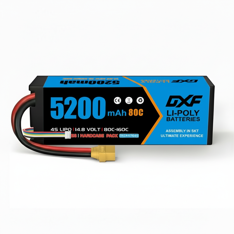 DXF Lipo Battery 4S 14.8V 5200MAH 80C  lipo Hardcase with  XT90 Plug for Rc 1/8 1/10 Buggy Truck Car Off-Road Drone